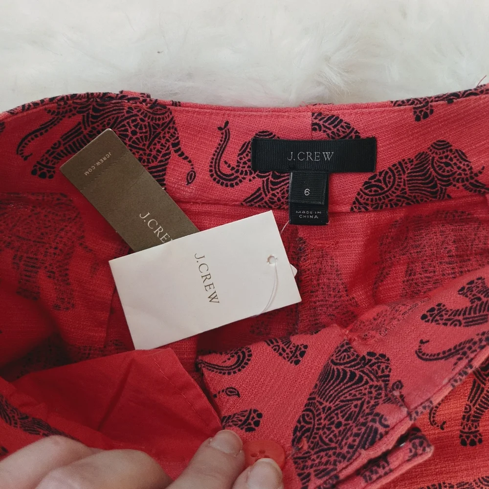 J. Crew Elephant Print High Waisted Shorts - Picture 5 of 7